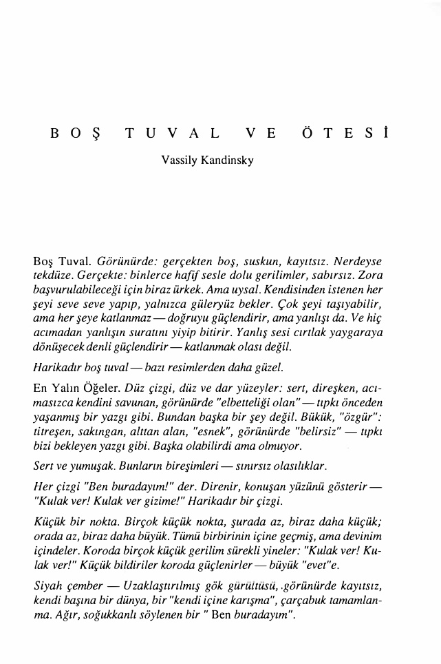 Boş Tuval ve Ötesi PDF – Wassily Kandinsky