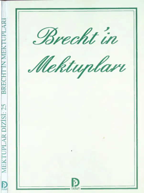 Brecht’in Mektupları PDF – Bertolt Brecht