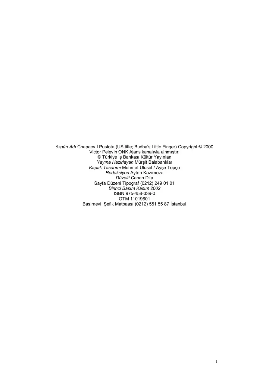 Buda’nın Serçe Parmağı PDF – Viktor Pelevin