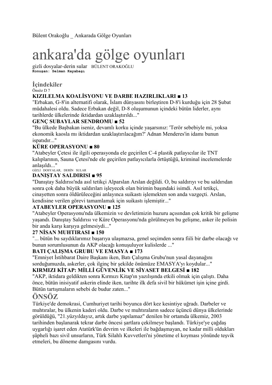 Ankara’da Gölge Oyunları (Yeni Baskı) PDF – Bülent Orakoğlu