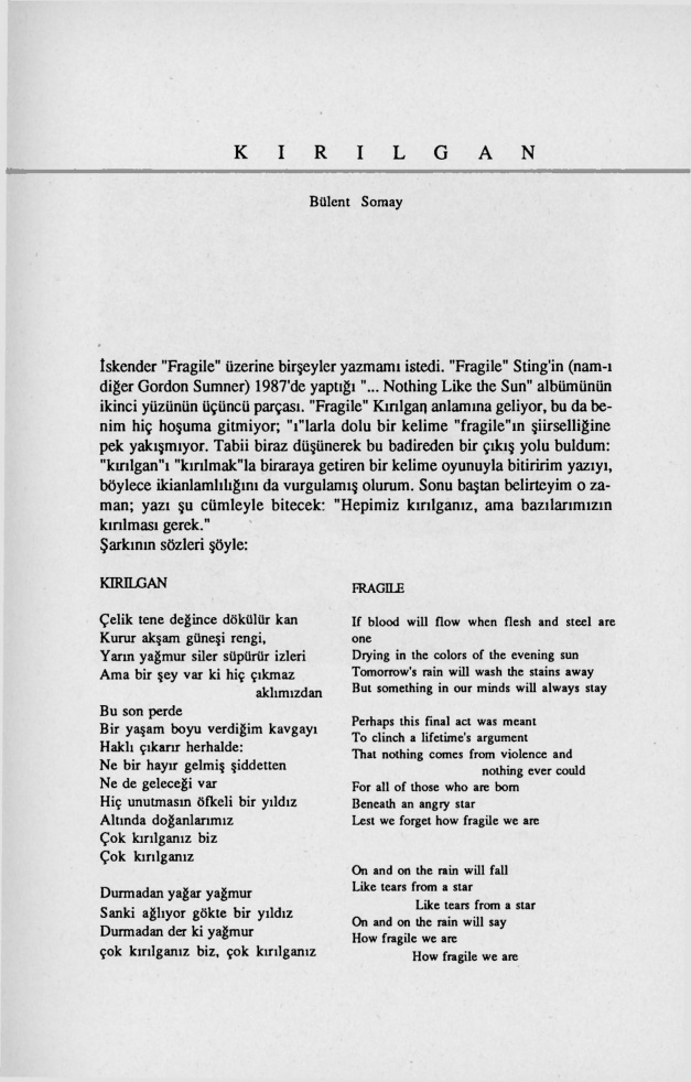Kırılgan PDF – Bülent Somay