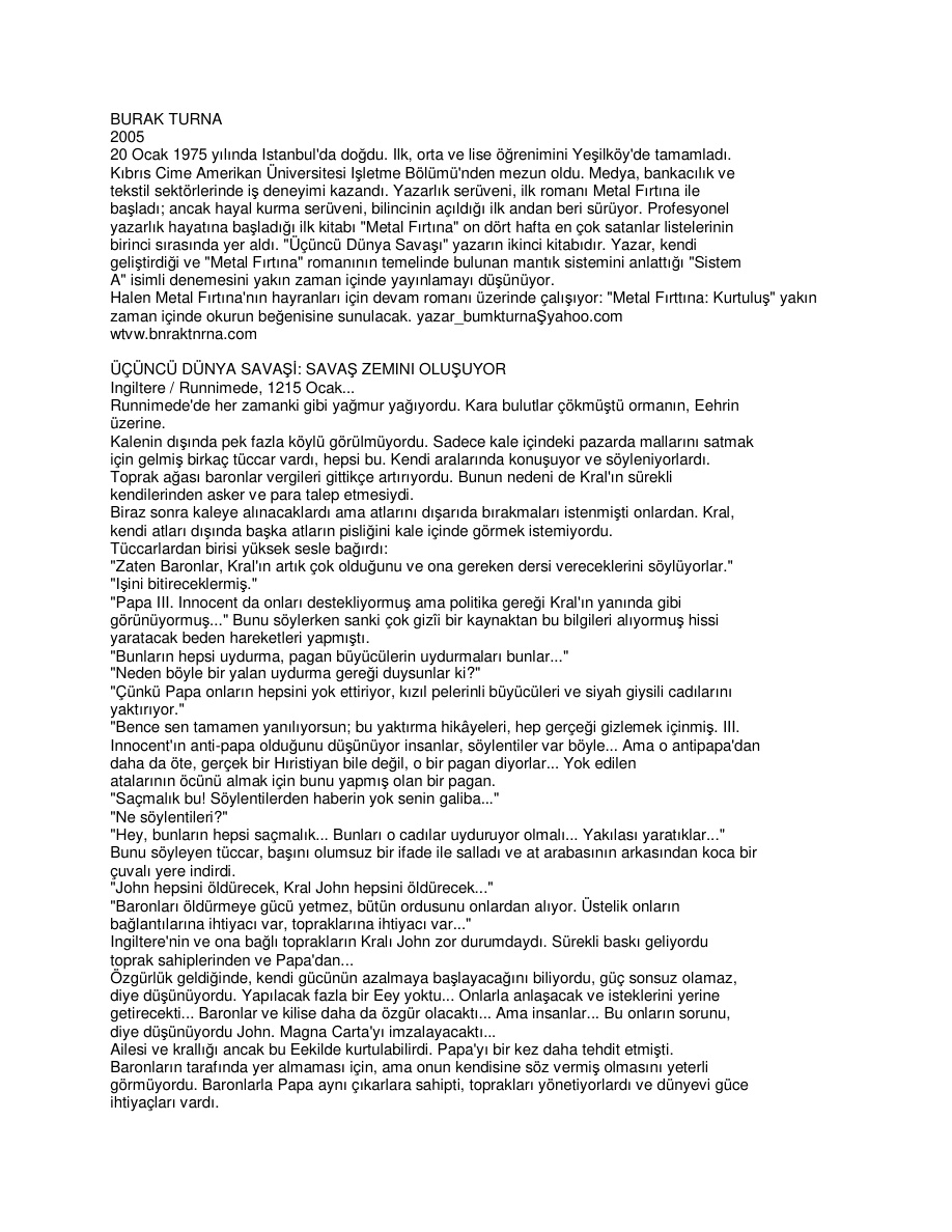 Üçüncü Dünya Savaşı (Alternatif Baskı) PDF – Burak Turna