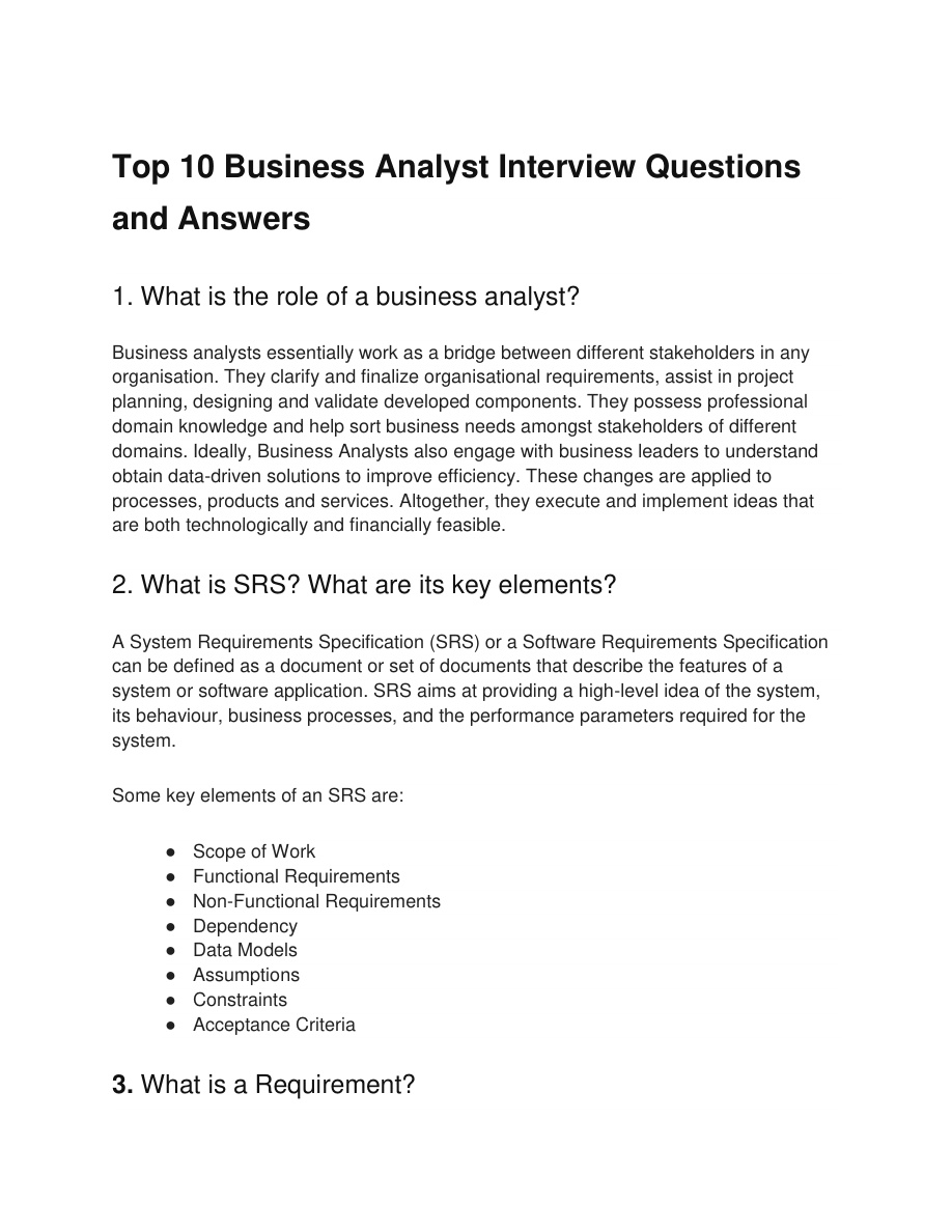 Business Analyst Interview Questions (1) PDF – Unknown
