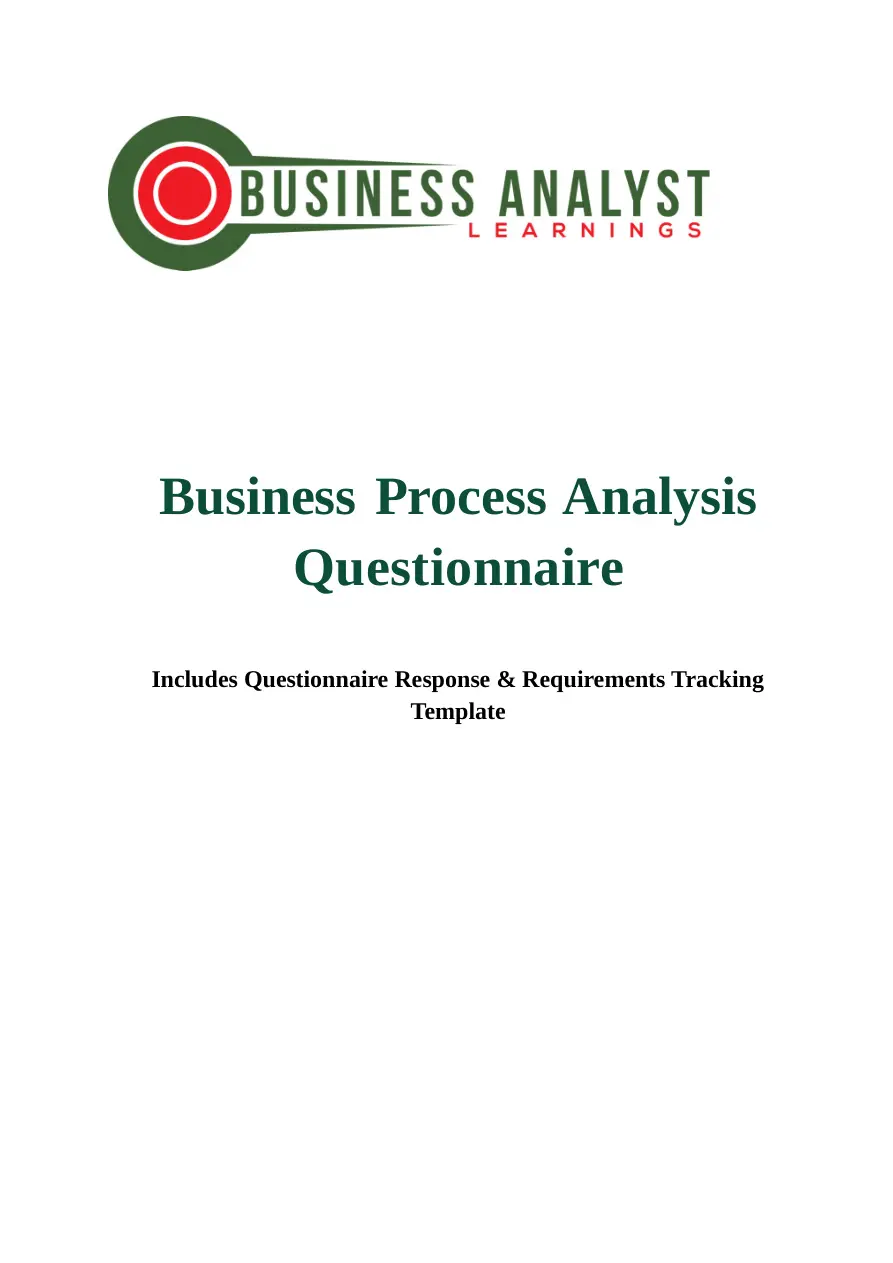 Business Process Analysis Questionnaire PDF – Unknown