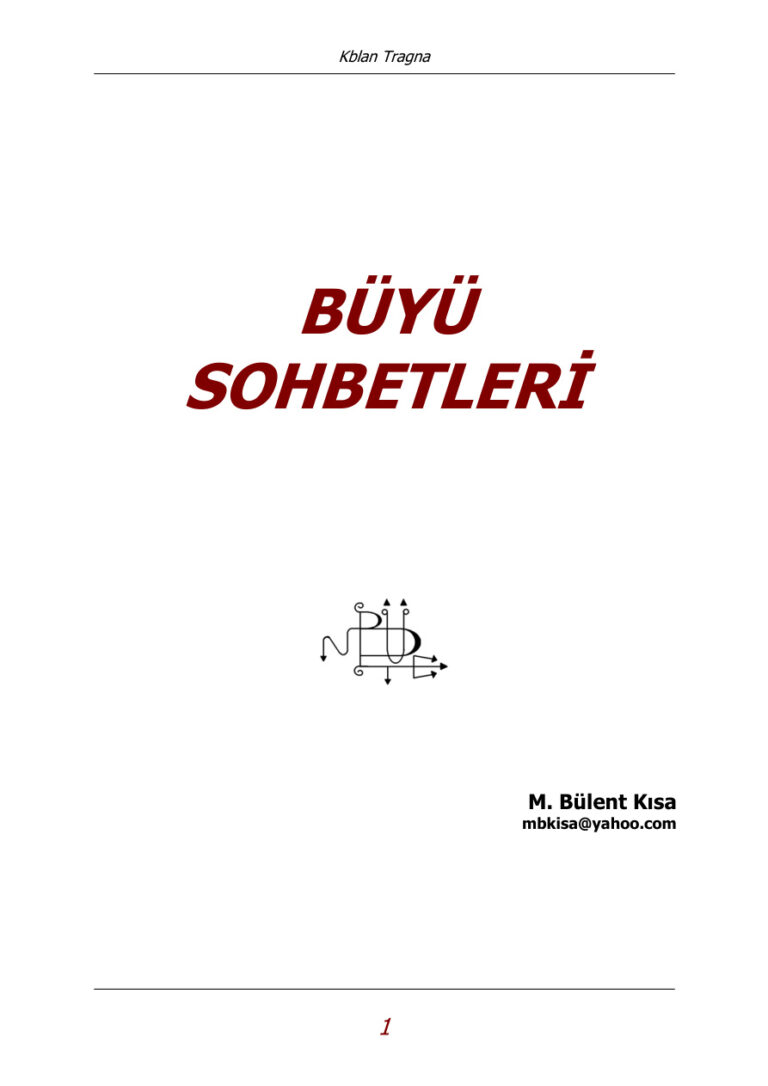 Büyü Sohbetleri Bülent Kısa 283 sayfa Kitap Kapağı