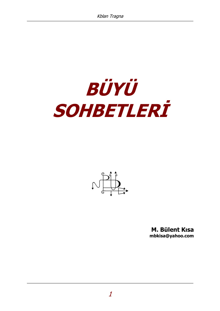 Büyü Sohbetleri PDF – Bülent Kısa