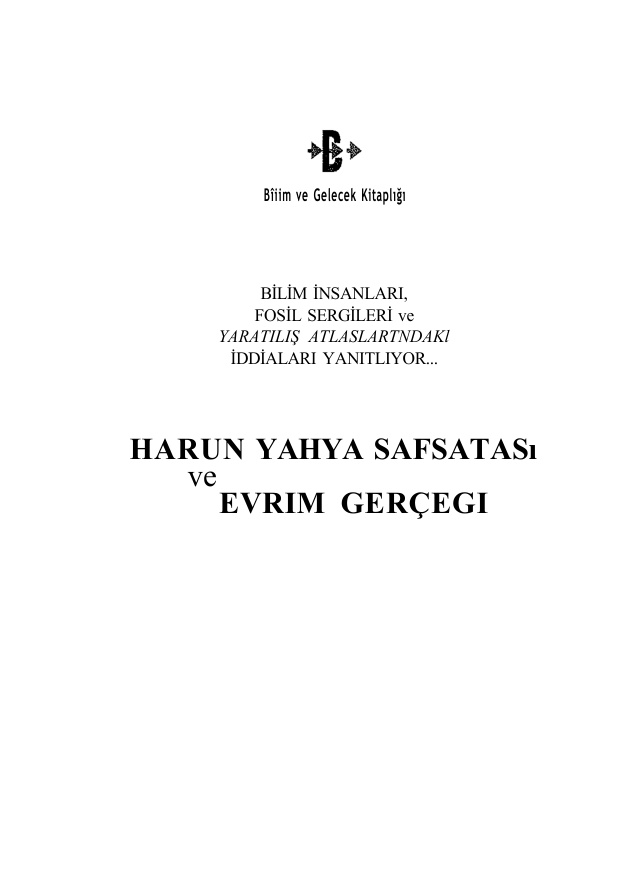 Harun Yahya Safsatası ve Evrim Gerçeği PDF – BvGK (Bilim ve Gelecek Kitaplığı)
