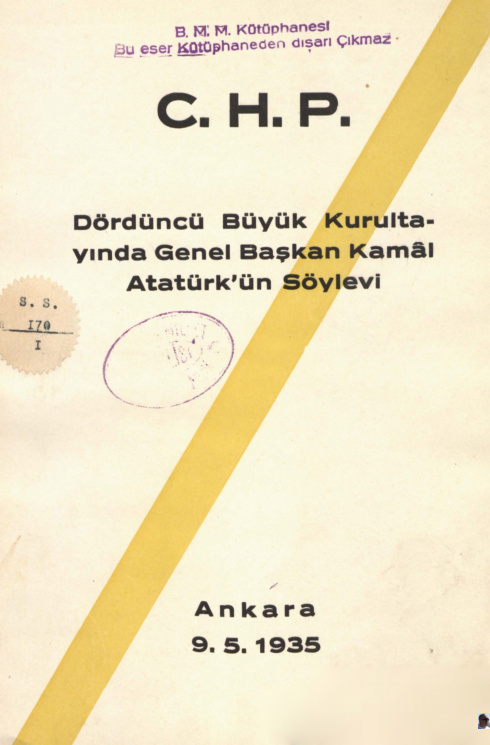 CHP Dördüncü Büyük Kurultayında Genel Başkan Kamâl Atatürk'ün Söylevi Kitap Kapağı