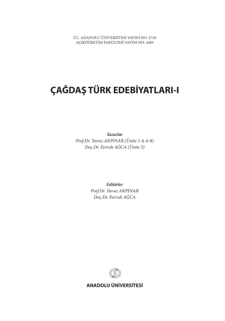 Çağdaş Türk Edebiyatları 1 PDF - Kolektif / Araştırma 18 Çağdaş Türk Edebiyatları 1 Kitap Kapağı