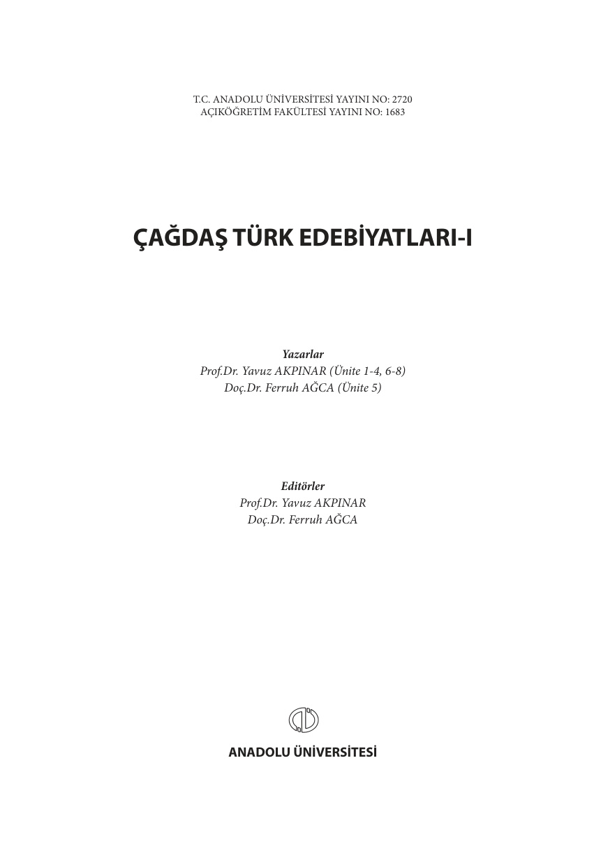 Çağdaş Türk Edebiyatları 1 PDF – Kolektif / Araştırma