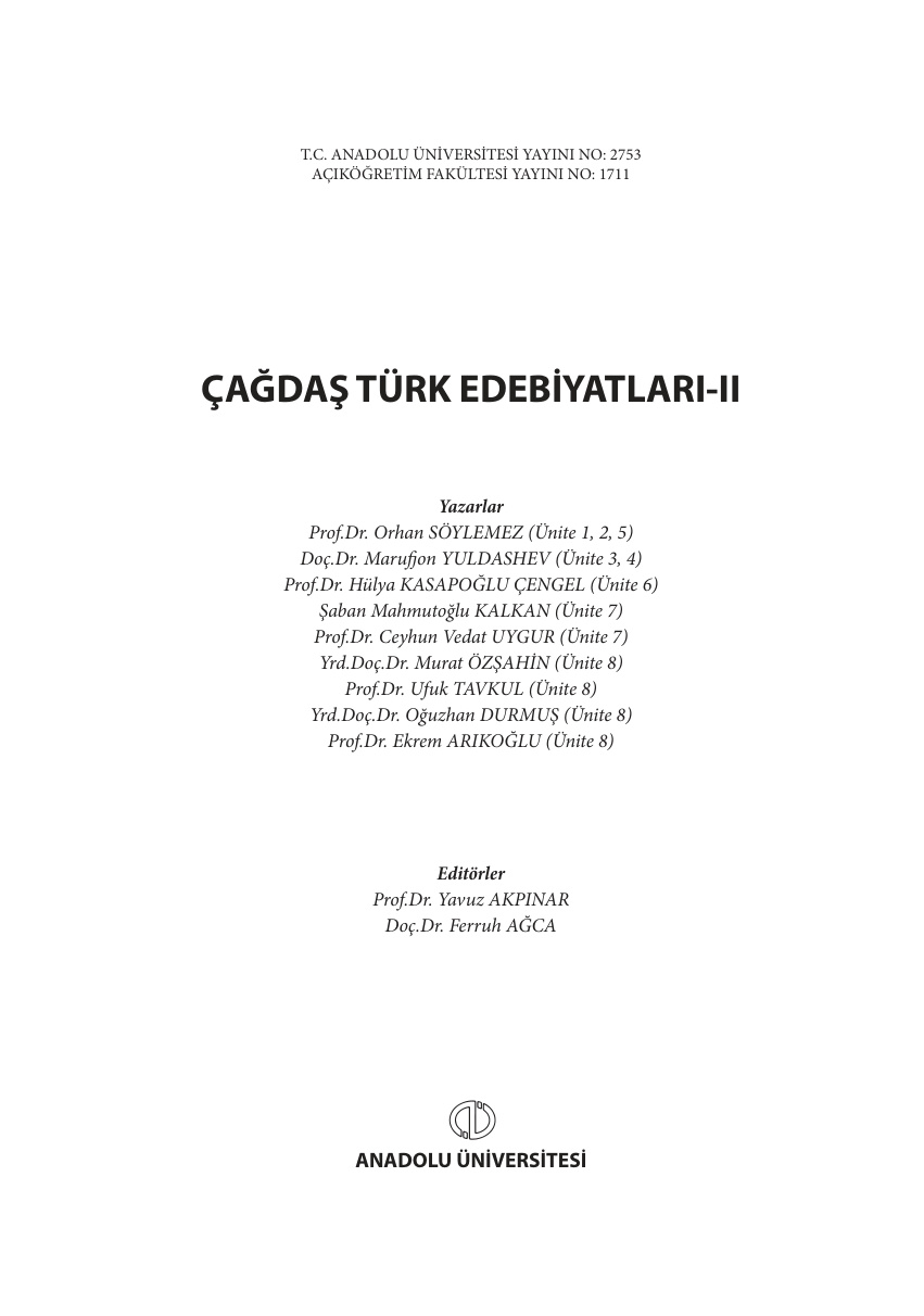 Çağdaş Türk Edebiyatları 2 PDF – Kolektif / Araştırma