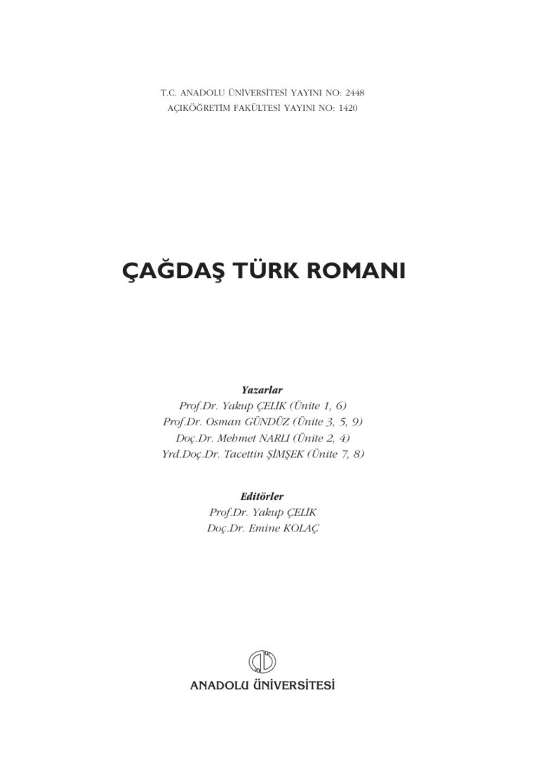 Çağdaş Türk Romanı PDF - Kolektif / İnceleme 14 Çağdaş Türk Romanı Kitap Kapağı