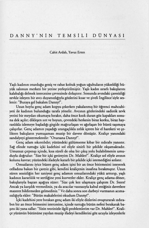 Danny’nin Temsili Dünyası PDF – Cahit Ardalı & Yavuz Erten