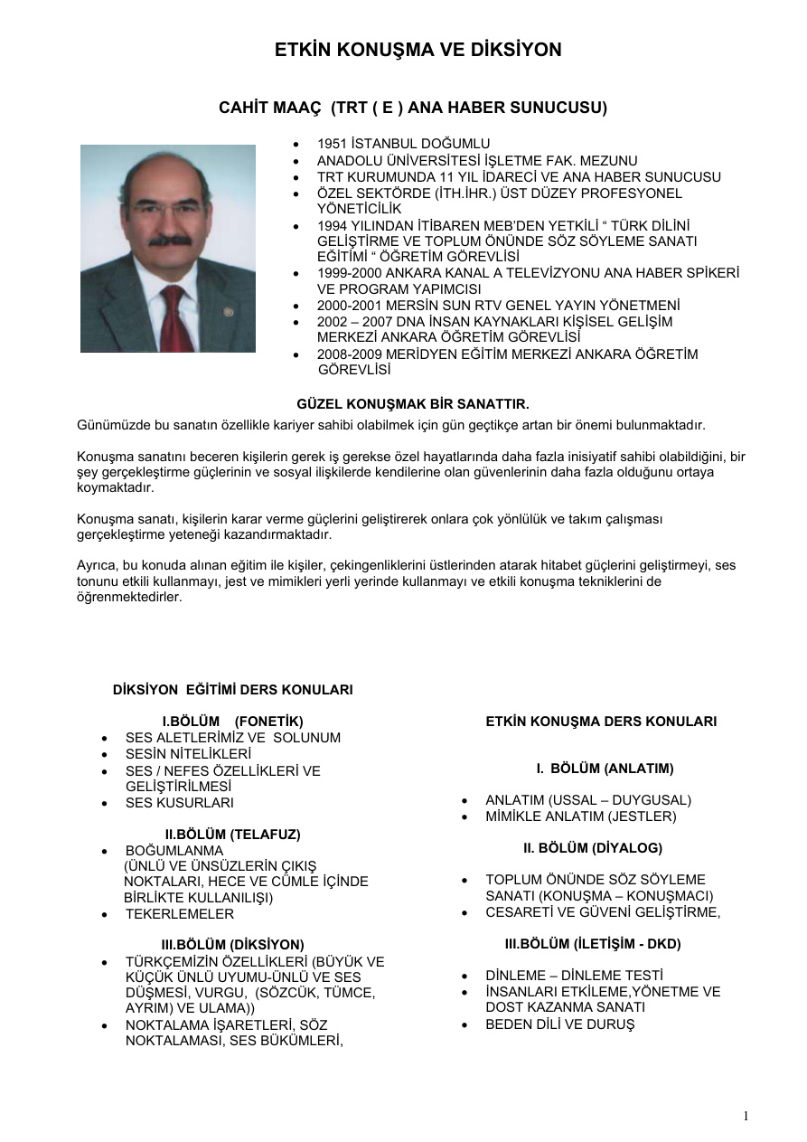 Etkin Konuşma ve Diksiyon PDF – Cahit Maaç