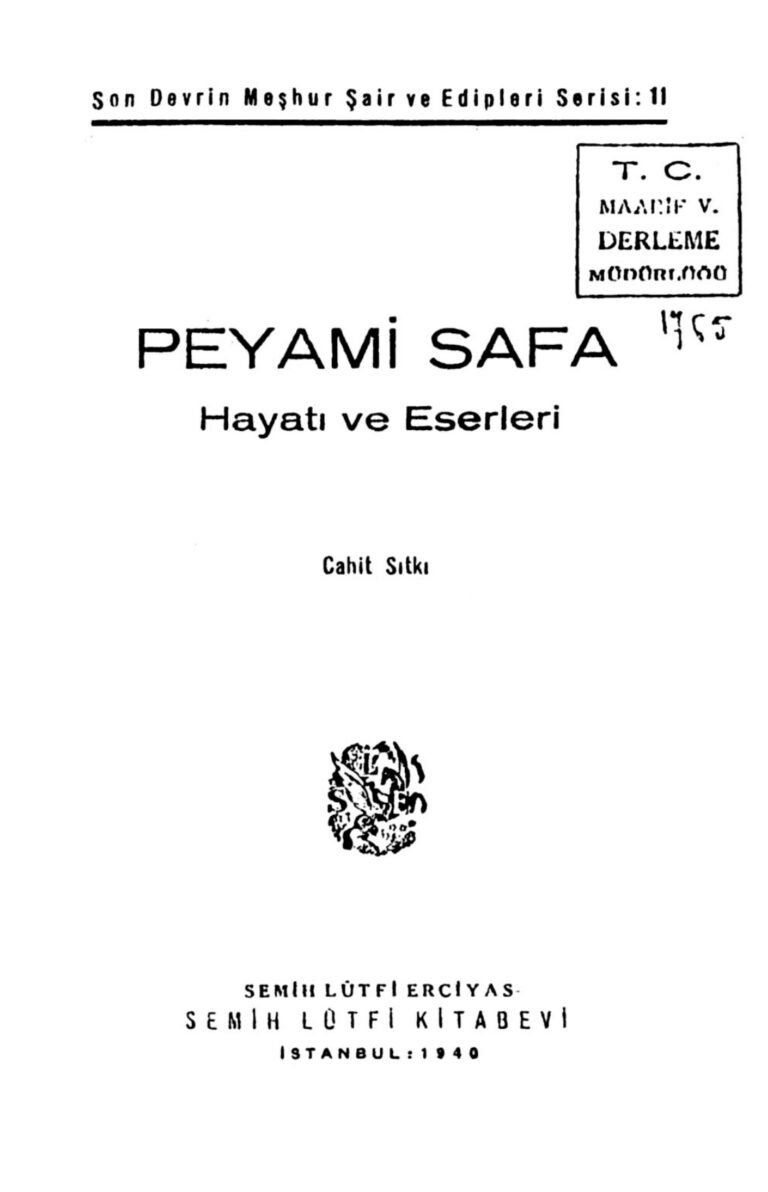 Cahit Sıtkı Peyami Safa Kitap Kapağı