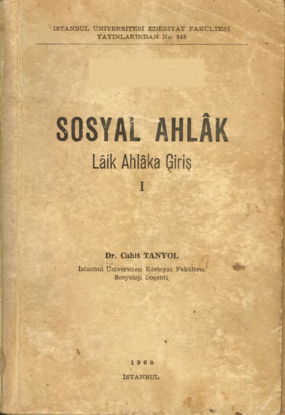 Sosyal Ahlak: Laik Ahlaka Giriş I PDF – Cahit Tanyol