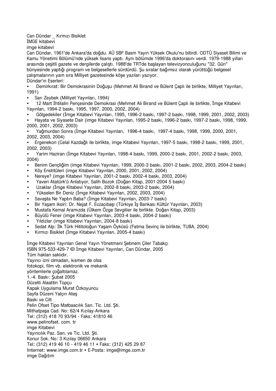 Kırmızı Bisiklet PDF – Can Dündar