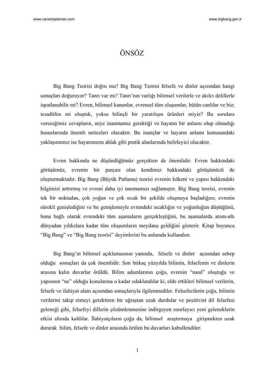Big Bang ve Tanrı PDF – Caner Taslaman