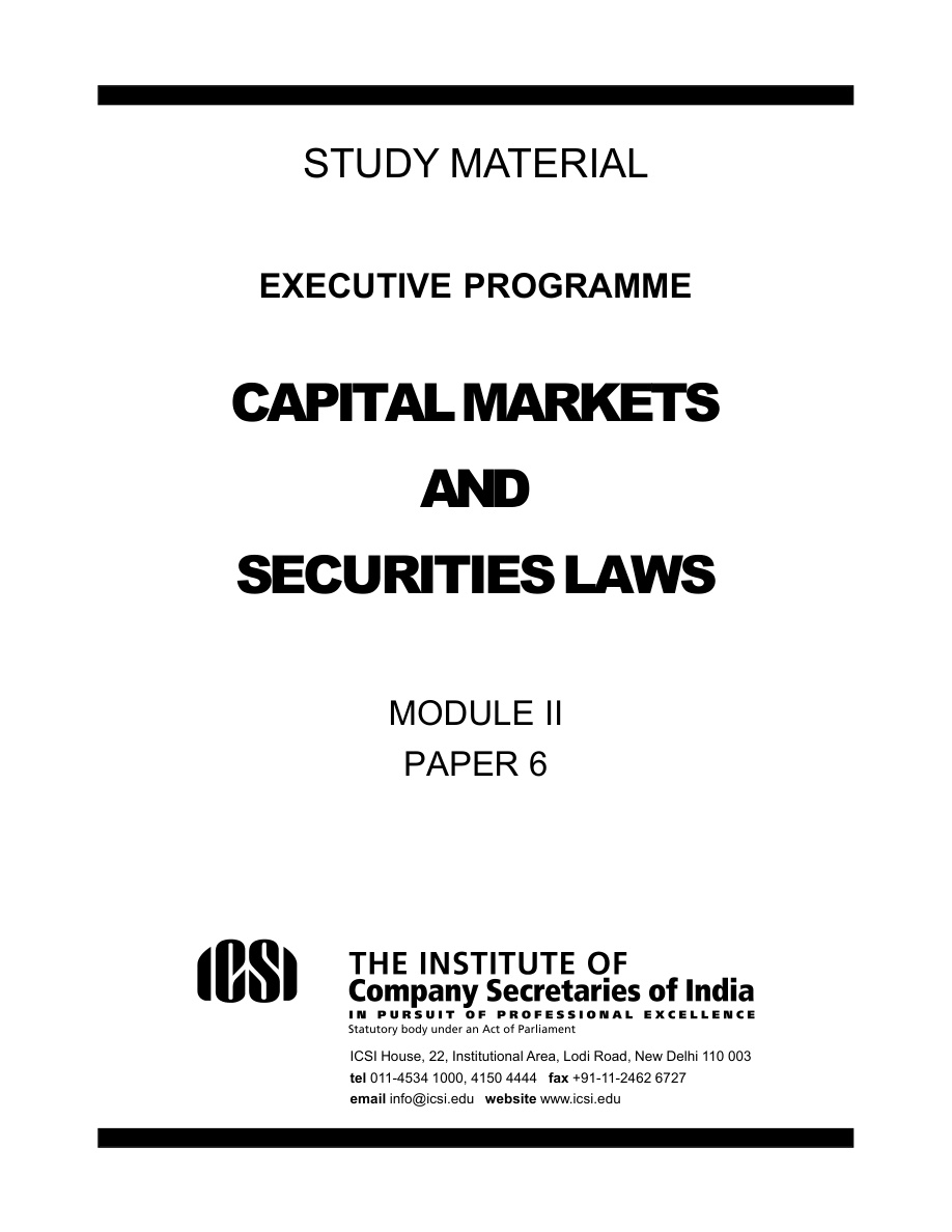 Capital Market and Securities Law PDF – Unknown
