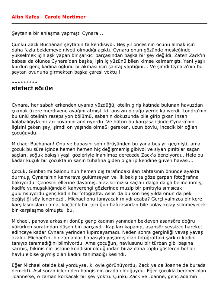 Altın Kafes PDF – Carole Mortimer