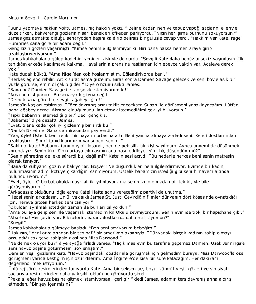 Masum Sevgili PDF – Carole Mortimer