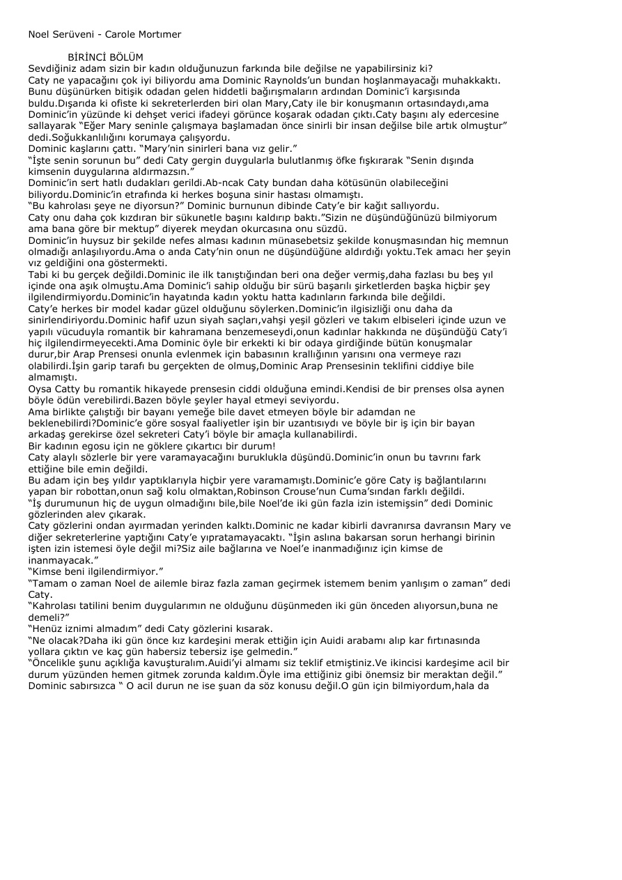 Noel Serüveni PDF – Carole Mortimer