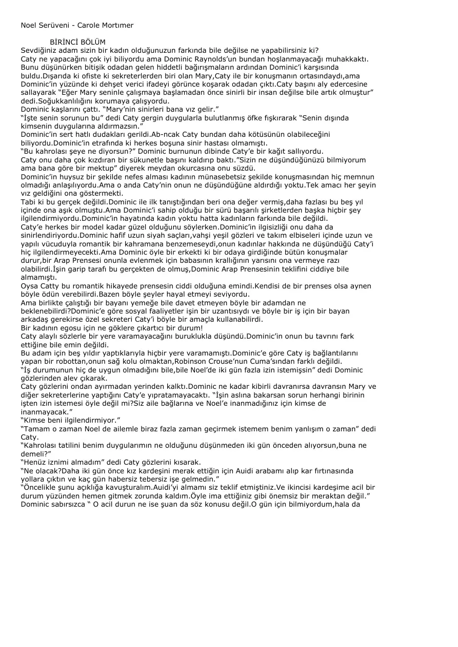 Noel Serüveni PDF – Carole Mortimer