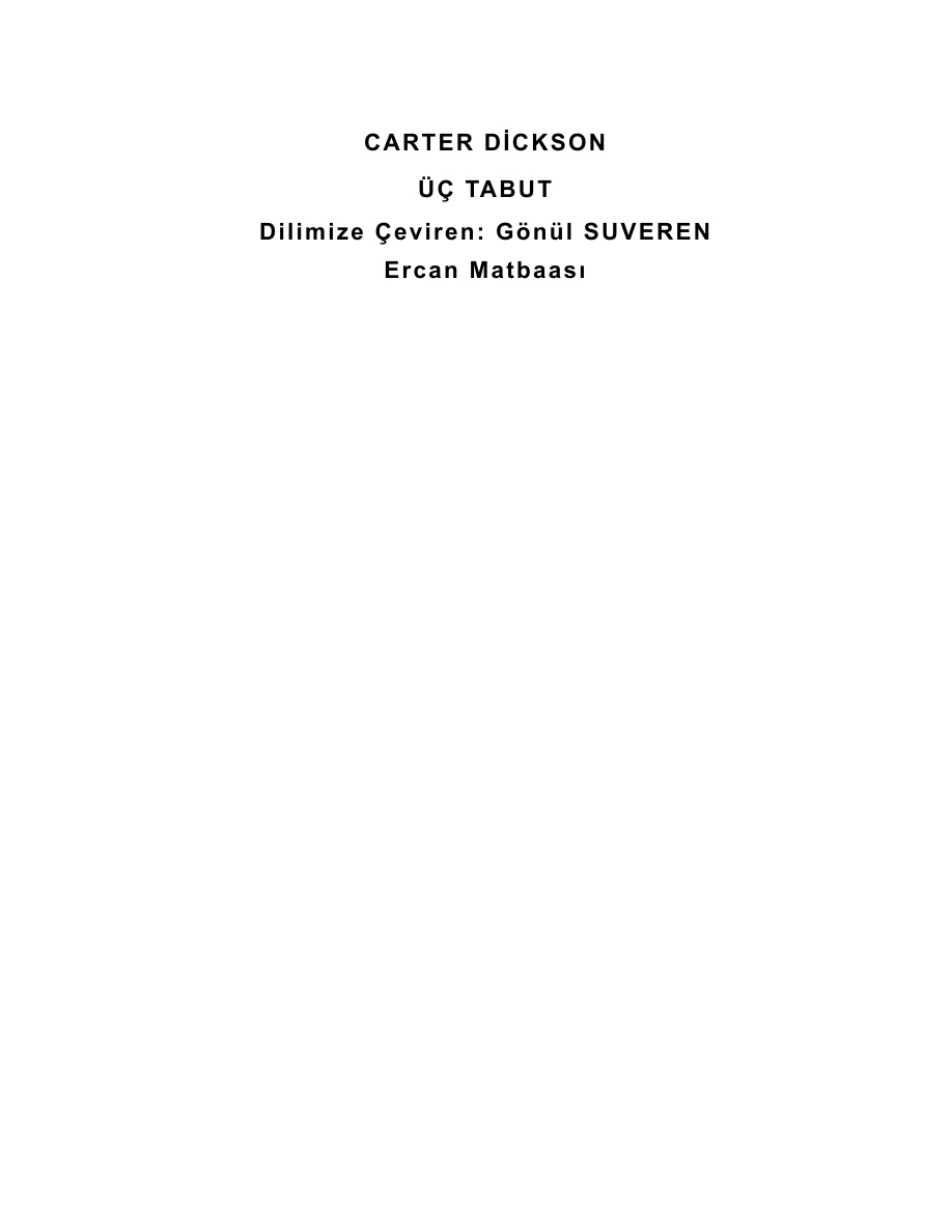Üç Tabut PDF – Carter Dickson (John Dickson Carr)