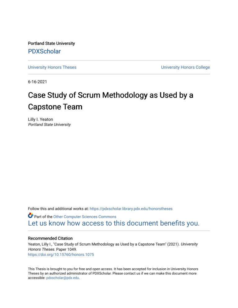 Case Study of Scrum Methodology as Used by a Capstone Team Kitap Kapağı