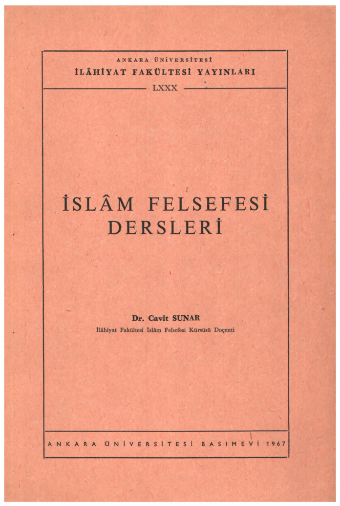 İslâm Felsefesi Tarihi PDF – Cavit Sunar