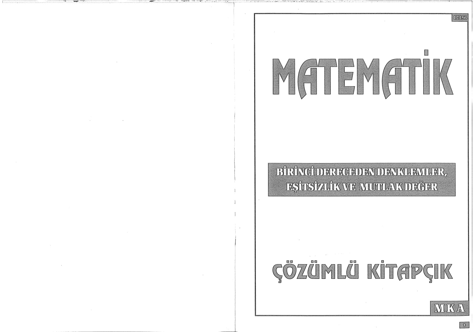 1. Dereceden Denklemler, Eşitsizlikler ve Mutlak Değer PDF – Celal Aydın