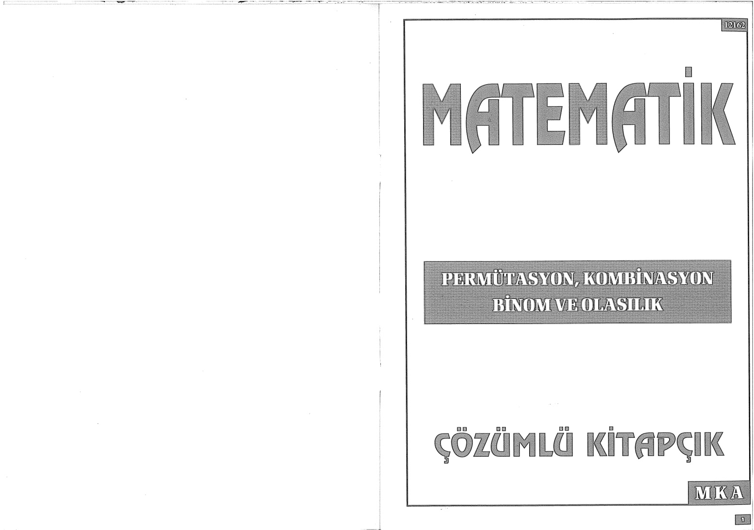 Permütasyon, Kombinasyon, Binom ve Olasılık PDF – Celal Aydın