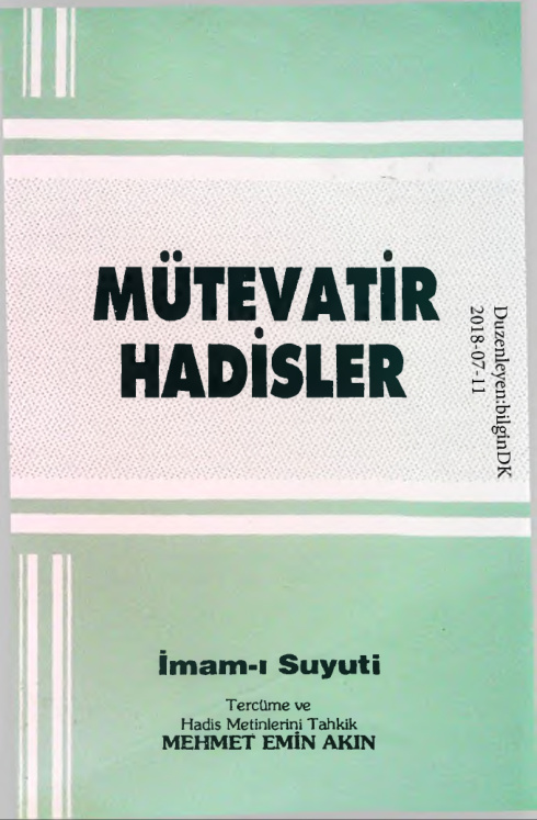 Mütevatir Hadisler PDF – Celaleddin Suyuti