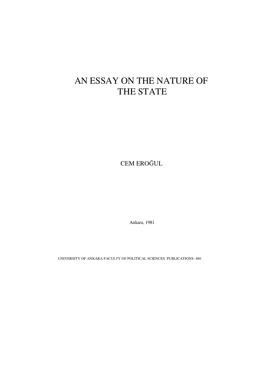 An Essay on the Nature of the State PDF – Cem Eroğul