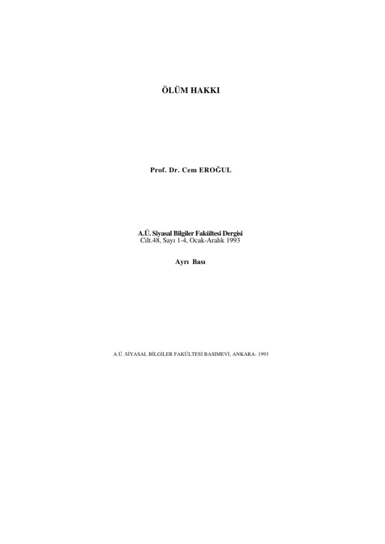 Cem Eroğul Ölüm Hakkı Kitap Kapağı