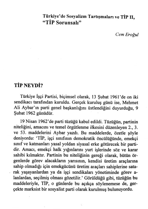 TİP Sorunsalı PDF – Cem Eroğul