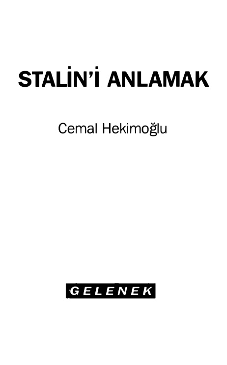 Stalin’i Anlamak PDF – Cemal Hekimoğlu (Kemal Okuyan)