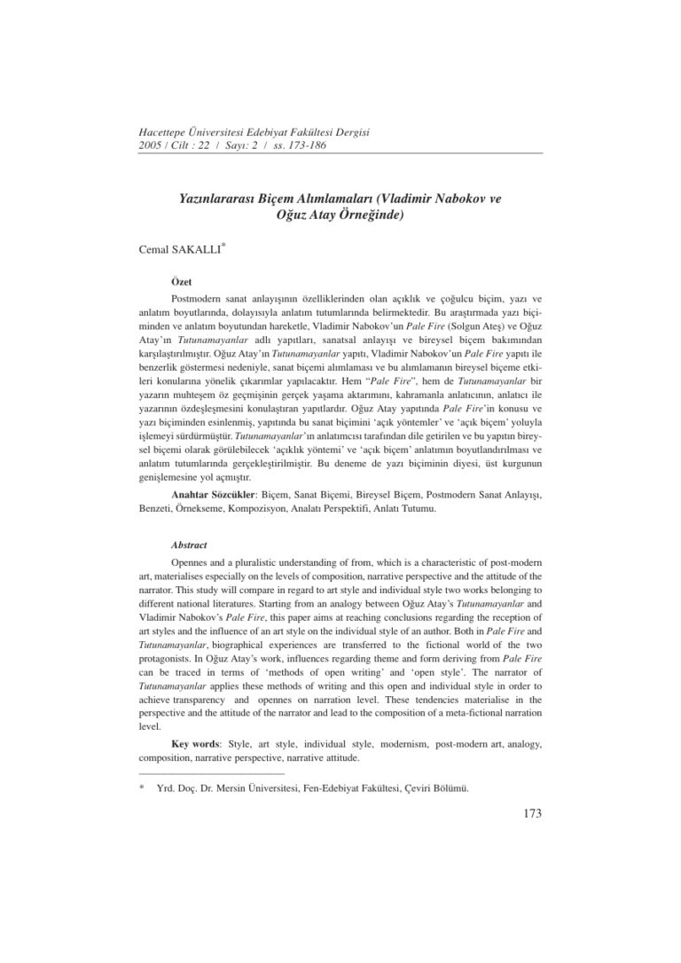 Cemal Sakallı Yazınlararası Biçem Alımlamaları Kitap Kapağı