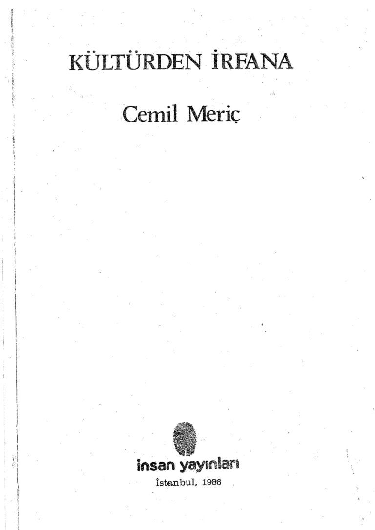 Cemil Meriç Kültürden İrfana Kitap Kapağı