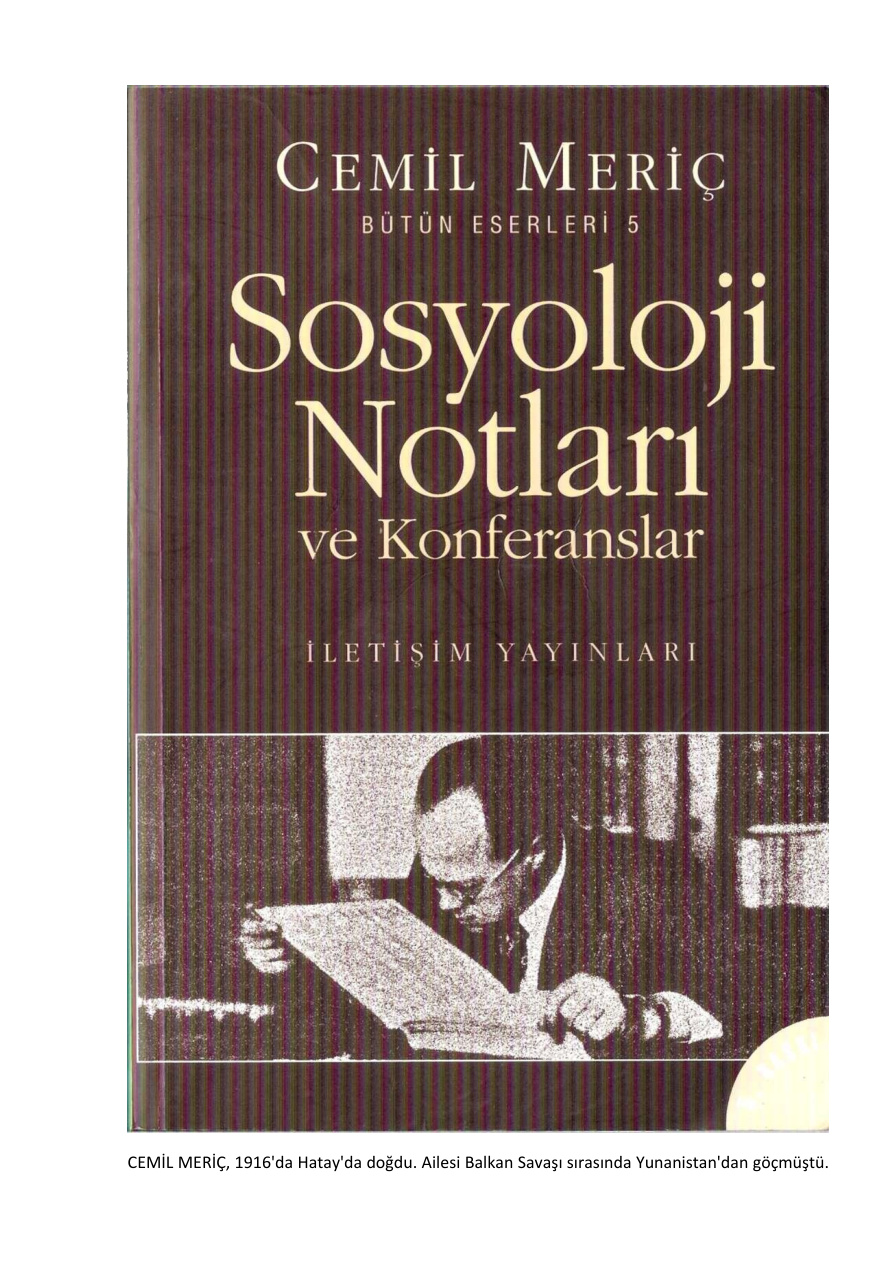 Sosyoloji Notları ve Konferansları PDF – Cemil Meriç