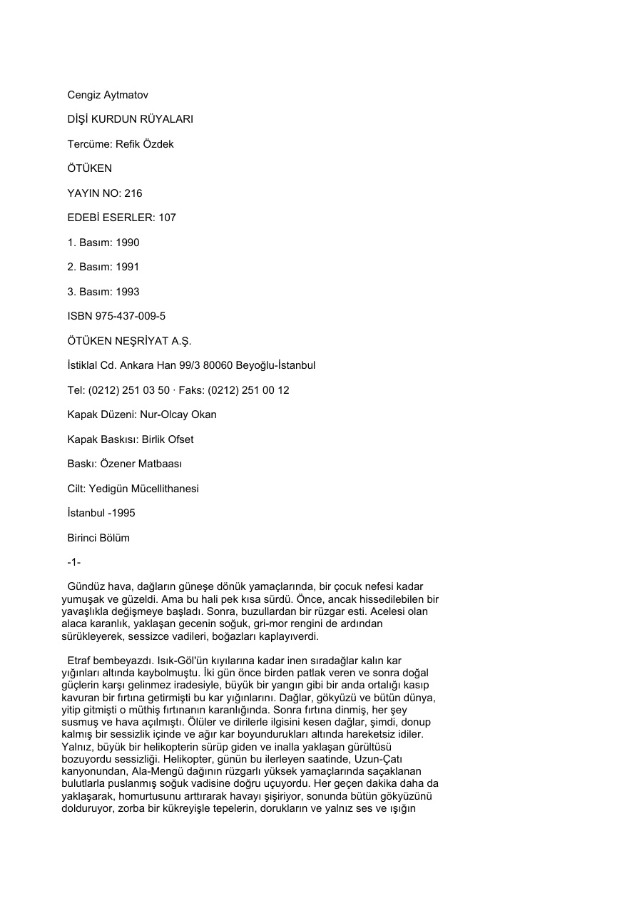 3 Eseri PDF – Cengiz Aytmatov