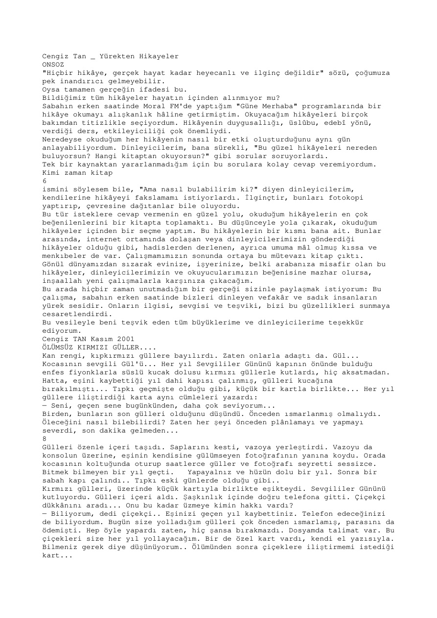 Yürekten Hikayeler PDF – Cengiz Tan