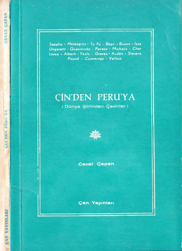 Çin’den Peru’ya Dünya Şiirinden Çeviriler PDF – Cevat Çapan (Haz.)