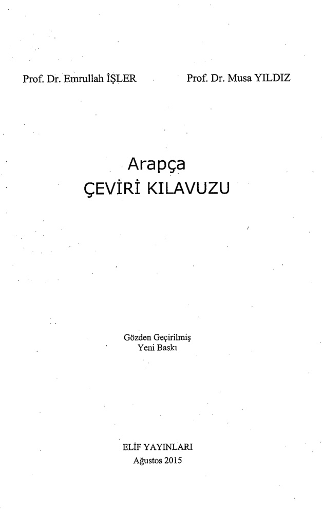 Arapça Çeviri Kılavuzu PDF – Emrullah İşler