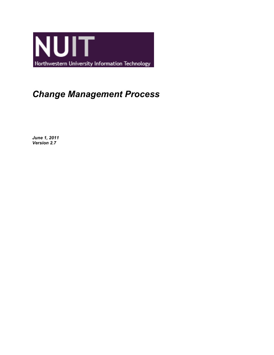 Change Management Process 2.7 PDF – Unknown