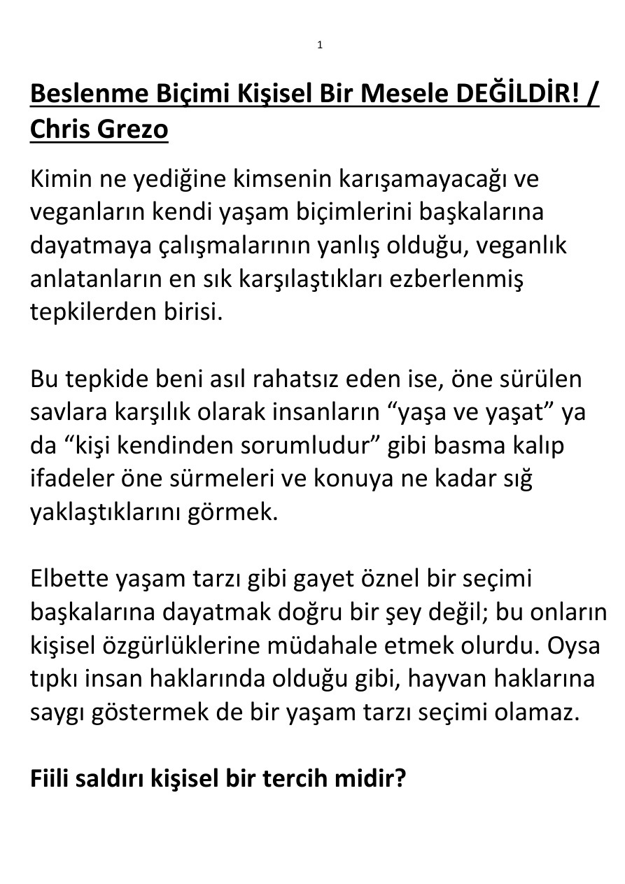 Beslenme Biçimi Kişisel Bir Mesele DEĞİLDİR! PDF – Chris Grezo