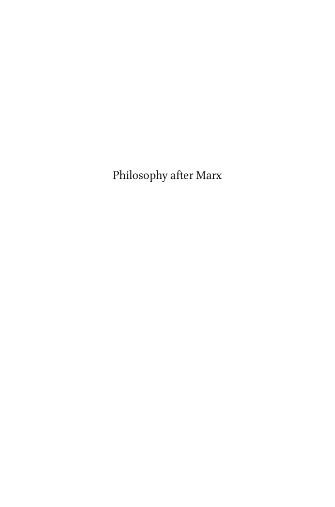 Philosophy After Marx PDF – Christoph Henning