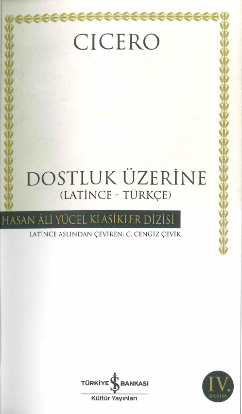 Dostluk Üzerine PDF – Cicero