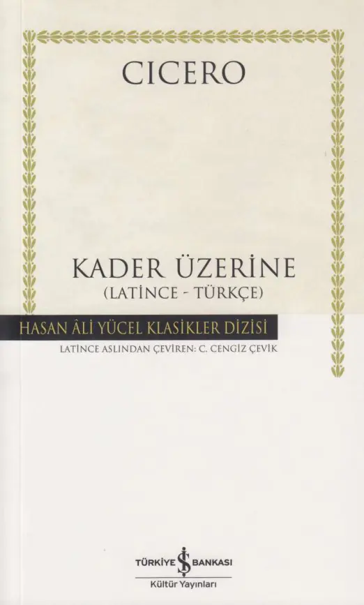 Cicero Kader Üzerine İş Bankası Yayınları Kitap Kapağı