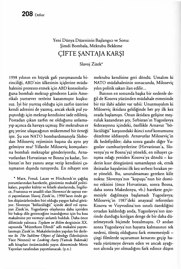 Çifte Şantaja Karşı PDF – Slavoj Žižek